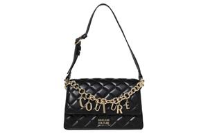 Полиэстеровая портативная сумка на одно плечо женская черная VERSACE JEANS COUTURE