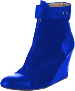 Женские ботильоны YDN с круглыми носками, молнией, на танкетке и высоком каблуке, с ремешком на щиколотке, сексуальные, для официальных мероприятий, на выпускной, размеры 4-15 US, Blue