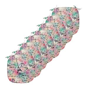 ABAKUHAUS Paris Подушки для обеденного стула Цветы розы Романтическая декоративная водонепроницаемая подушка с ремнями для кухонных сидений 40 см x 40 см Упаковка из 8 шт. Бледно-зеленый Морской зеленый