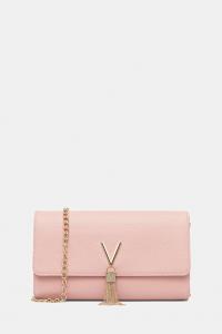Кожаный клатч Valentino Bags, розовый