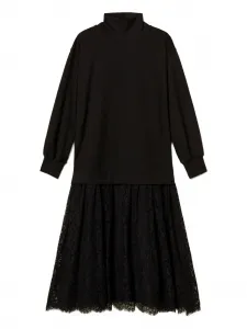 Флисовое платье миди Twinset, черный