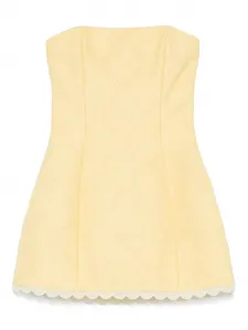 Платье мини из рафии Elisabetta Franchi, желтый