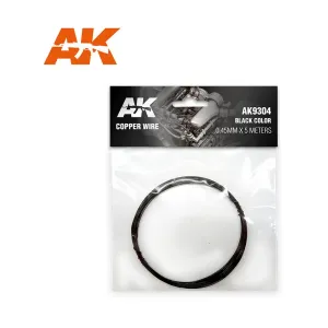 Медный провод — черный, 0,45 мм х 5 метров, Supplies & Accessories (AK-Interactive)