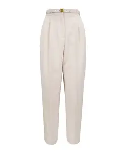 Брюки на молнии с поясом Elisabetta Franchi, белый