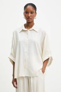 Рубашка с льном Answear.Lab, бежевый