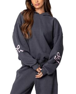 Толстовка с капюшоном Bonney Bow Detail Edikted, серый