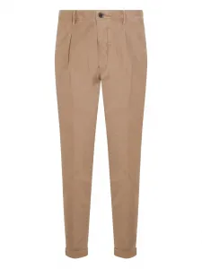 Брюки с деталями складок Incotex, коричневый