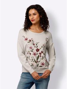 Тонкий вязаный свитер светло-серого и хаки цвета Heine