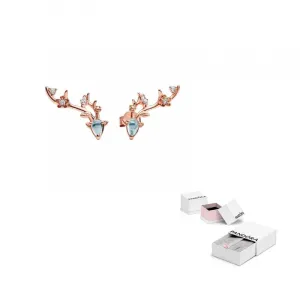 Pandora Серьги-гвоздики из позолоченного сплава медь-серебро женские blue