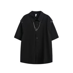 X1617 Рубашка Unisex Black Lapel Moderate Others