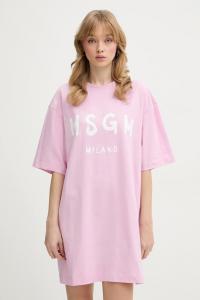 Хлопковое платье MSGM, розовый