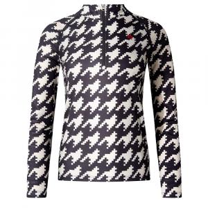 Термофутболка Perfect Moment с застежкой-молнией на четверть длины (женская), Black/White/Houndstooth