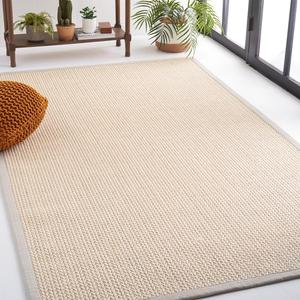 Ковер SAFAVIEH, 92 x 153 см, - коллекция Natural Fiber - светло-серый, Sisal & Wool, тканый дизайн с бордюром (NF475C)