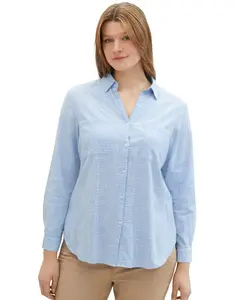 Женская блузка с регланными рукавами, однотонная Tom Tailor, синий