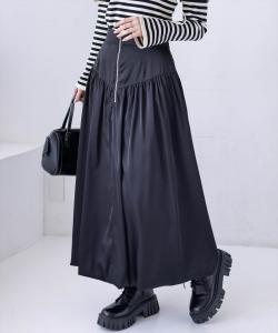 Атласная юбка-баллон с застежкой-молнией спереди