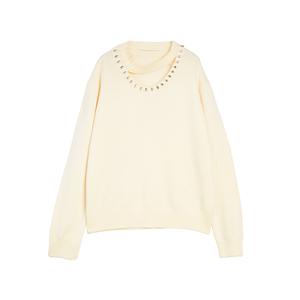 ELLE Свитер Women's Ecru Crew Neck Moderate Others