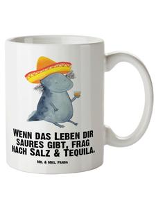 Кружка XL Axolotl Tequila с надписью на белом фоне Mr. & Mrs. Panda