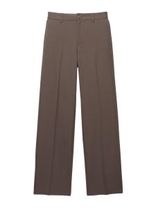 Широкие брюки со складками Pull&Bear, темно-коричневый