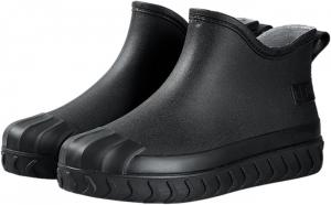 CPMBFDC Женские дождевые сапоги для улицы, противоскользящие короткие сапоги до щиколотки, садовые сапоги, легкие водонепроницаемые дождевые сапоги для женщин (черные, 9 размер)