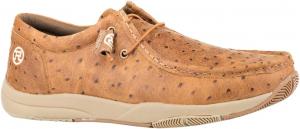 Mens Tan Stamped Ostrich Leather ROPER