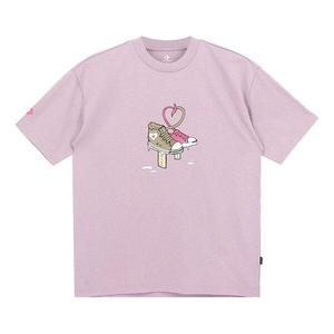 Футболка shoe tie heart logo t-shirt 'blush purple' Converse, фиолетовый