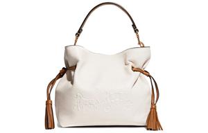 Кожаная сумка Andy из телячьей кожи через плечо на пояс средний размер женская белая COACH