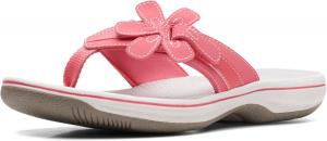 Шлепанцы Clarks Brinkleyflorah (унисекс), Bright Coral Synthetic