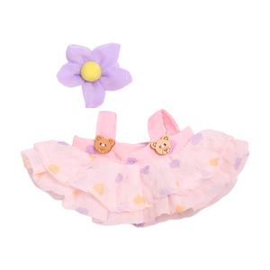 Совместимо с PPMT Labubu 1 и 2 комплект одежды для куклы с милым медвежьим юбкой на шнуровке FGHGF, розовый