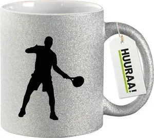Кружка Huuraa Glitter Mug Tennis Silhouette Gift 330 мл Silver Tennis Gift Hellweg Druckerei