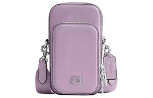 COACH Кожаный чехол для телефона наплечная сумка через плечо мини мужская фиолетовая