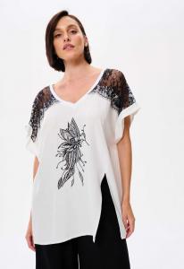 Блуза blue shadow, молочный