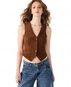Женская блузка без рукавов с V-образным вырезом и заколкой для волос Steve Madden, Pecan
