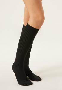 Носки Calzedonia Knee high socks, Black/Black