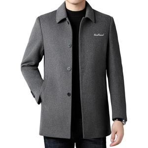 Пальто мужское с лацканами утепленное прямое VanCamel, хаки