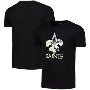 Мужская черная футболка New Orleans Saints с камуфляжным логотипом New Era