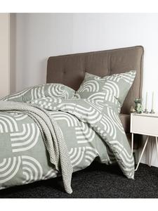 Janine Изящное фланелевое хлопковое постельное белье Davos в цвете шалфейно-зеленый