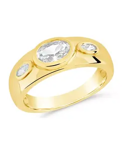 Кольцо Soren с овальным кубическим цирконием Sterling Forever, gold