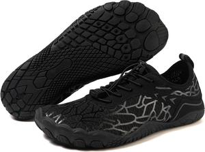 Ботинки для походов для женщин и мужчин, дышащая спортивная обувь, кроссовки для трейлраннинга с нулевым падением и широкой носочной частью Generic, черный