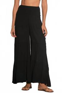 Римские брюки с широкими штанинами черные ELAN