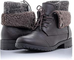 Женские боевые ботильоны Patty-01 с кружевами на шнуровке, женские походные ботинки с прочным низким каблуком Bellmora, Brown