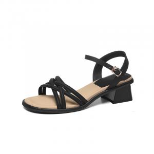 Женские сандалии на ремешках Golden Silk Rabbit, черные