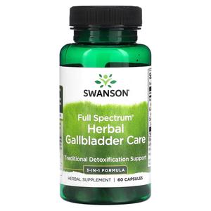 Травяной уход Swanson Full Spectrum за желчным пузырем, 60 капсул