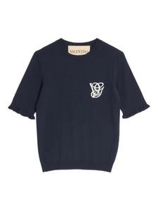 ШЕРСТЯНОЙ ТОП С ВЫШИВКОЙ Valentino Garavani, синий