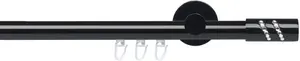 Карниз Liedeco "Набор внутренних направляющих 20 мм Piano Boston", 1 направляющая, фиксированного размера, карниз в сборе 200 см, Ø 20 мм, черный