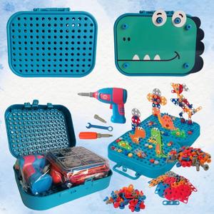 ПОДВИЖНЫЕ КОНСТРУКЦИОННЫЕ КИРПИЧИ СКРУЧЕННАЯ 3D ВИНТОВАЯ МАШИНА Чемодан ДИНОЗАВРА Inna marka