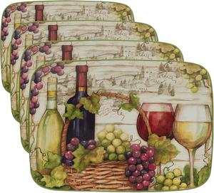 Certified International Meadow Brook прямоугольное блюдо 35,5 x 25,4 см (набор из 4 шт), мультиколор