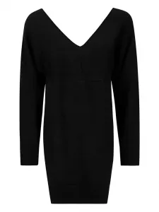 Платье миди с V-образным вырезом Stefano Mortari, черный