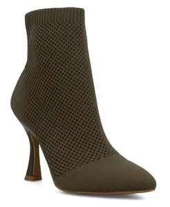 Женские ботильоны Pamilla с острым носом и вязаным верхом Mia, коричневый