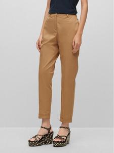 Тканевые брюки стандартного кроя Boss, бежевый