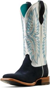 Женские западные сапоги ARIAT P28393_w_Foo, Electric Silver/Polo Blue Roughout